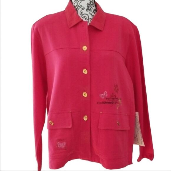 Abbie & Friends Pink Jacket with Butterflies - Picture 1 of 8